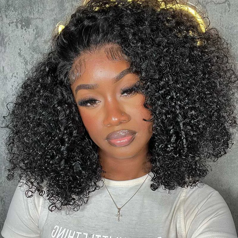FlexCap Wear & Go Afro Kinky Curly 7x5 Pre-Everything & Transparent Lace Flexi-Fit Invisi Drawstring Cap Glueless Wig