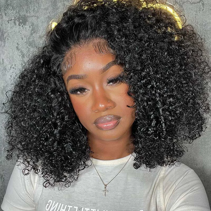 FlexCap Wear & Go Afro Kinky Curly 7x5 Pre-Everything & Transparent Lace Flexi-Fit Invisi Drawstring Cap Glueless Wig