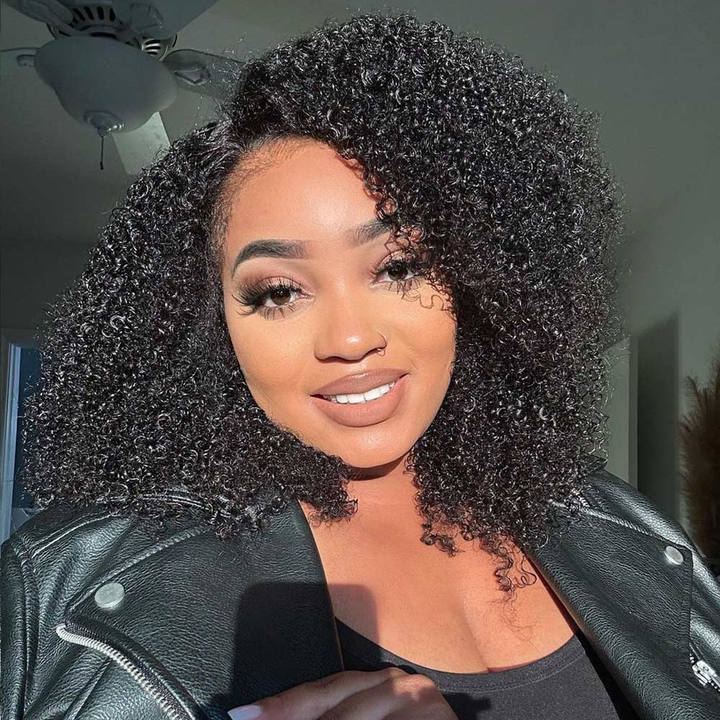 4x4/7x5 Lace Afro Coily With 4C Kinky Edges Glueless Wig