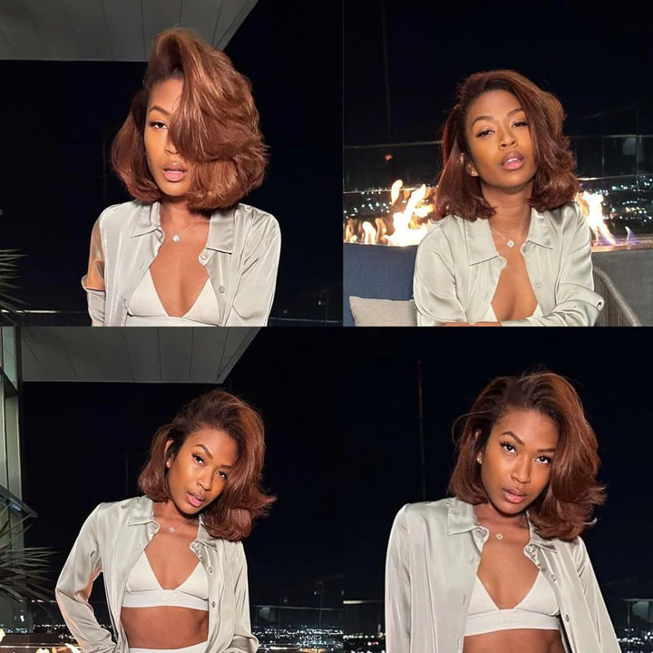 7x5 Front Lace Brown Short Cut Layered Bob Wig