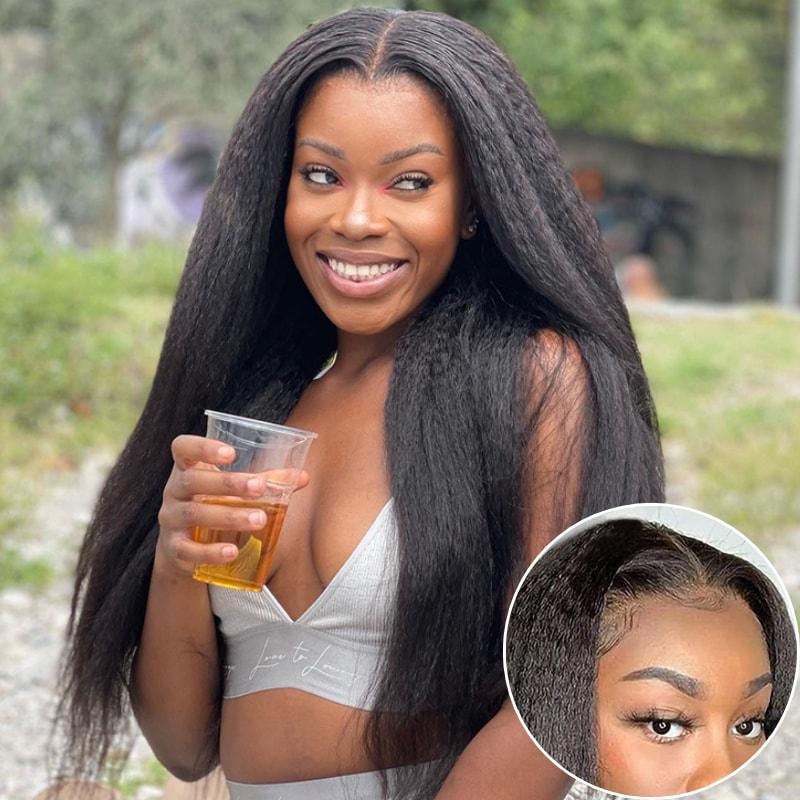 13x4 Pre-Max Pre-Cut Transparent/HD Lace Front Kinky Straight Pre-Everything Wig TianaHair