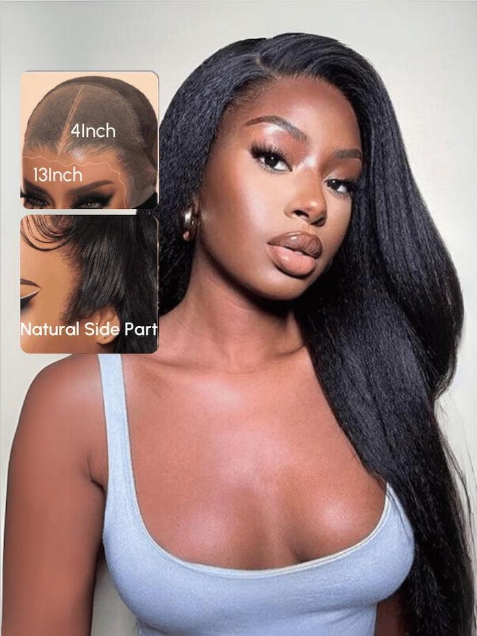 13x4 Pre-Max Pre-Cut Transparent/HD Lace Front Kinky Straight Pre-Everything Wig TianaHair