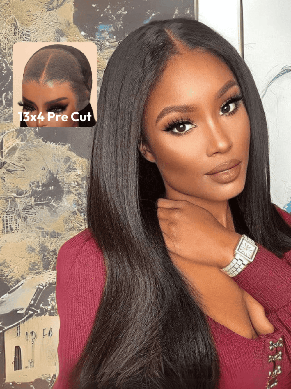 13x4 Pre-Max Pre-Cut Transparent/HD Lace Front Yaki Straight Pre-Everything Wig TianaHair