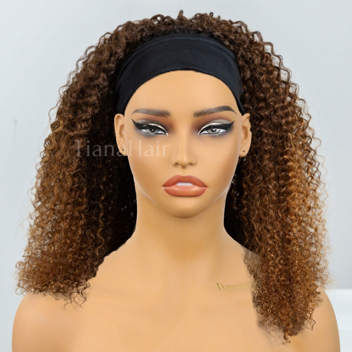 Perruque longue bouclée crépue sans colle sans dentelle 100 % cheveux humains