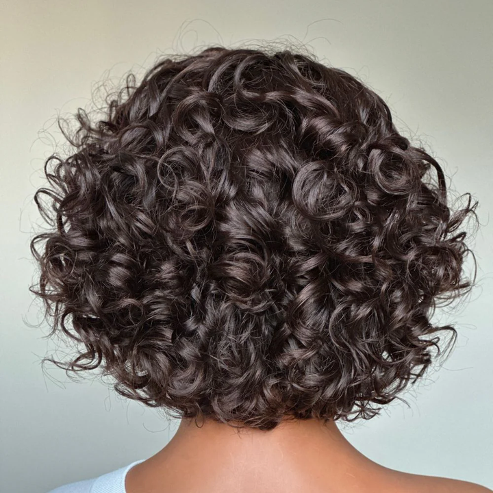 Brown Wave No Lace Bob Wig Glueless 100% Human Hair