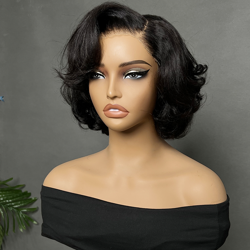 Vintage Blowout Yaki Straight 7x5 Lace Glueless Wig Pre-Bleached Tiny Knots