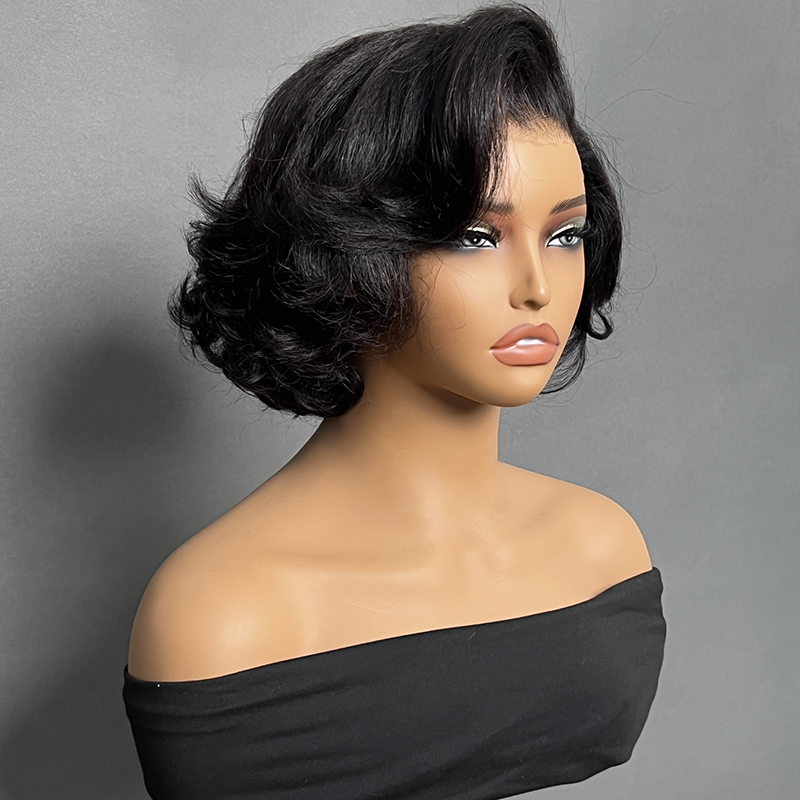 Vintage Blowout Yaki Straight 7x5 Lace Glueless Wig Pre-Bleached Tiny Knots