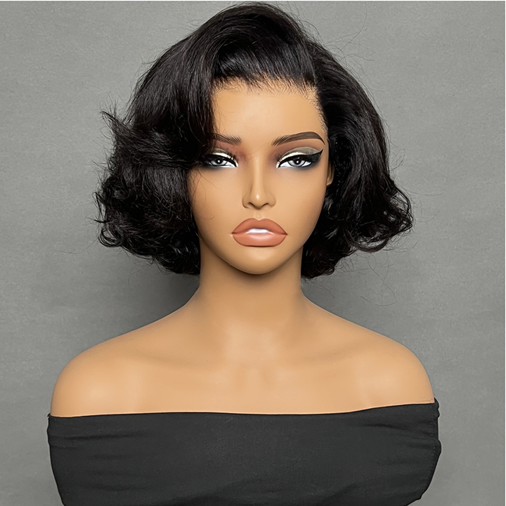 Vintage Blowout Yaki Straight 7x5 Lace Glueless Wig Pre-Bleached Tiny Knots