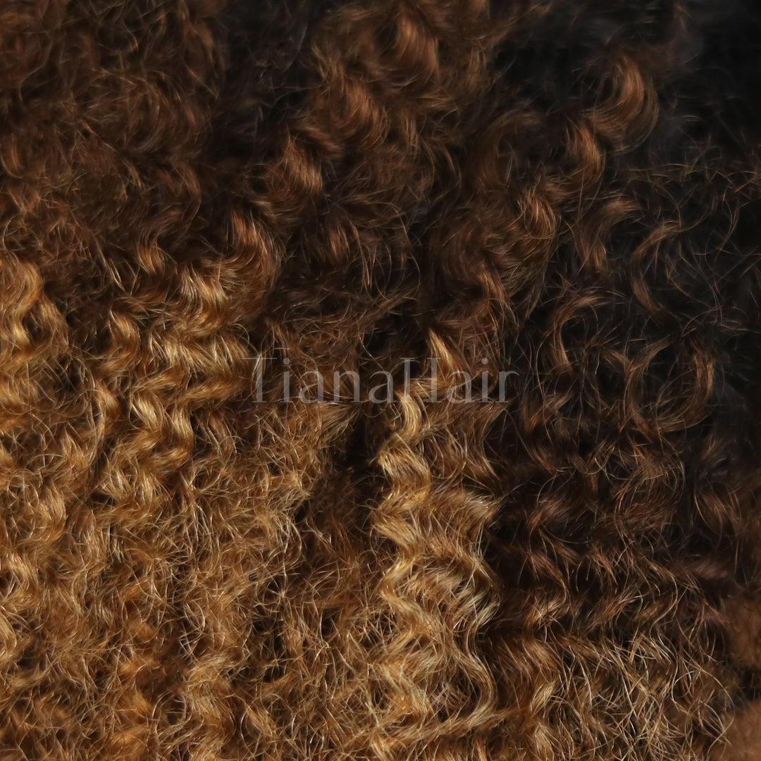 7x5 Lace Transparent Lace Afro Kinky Curly Ombre Blonde Pre-Everyhthing Wear Go Glueless Wig