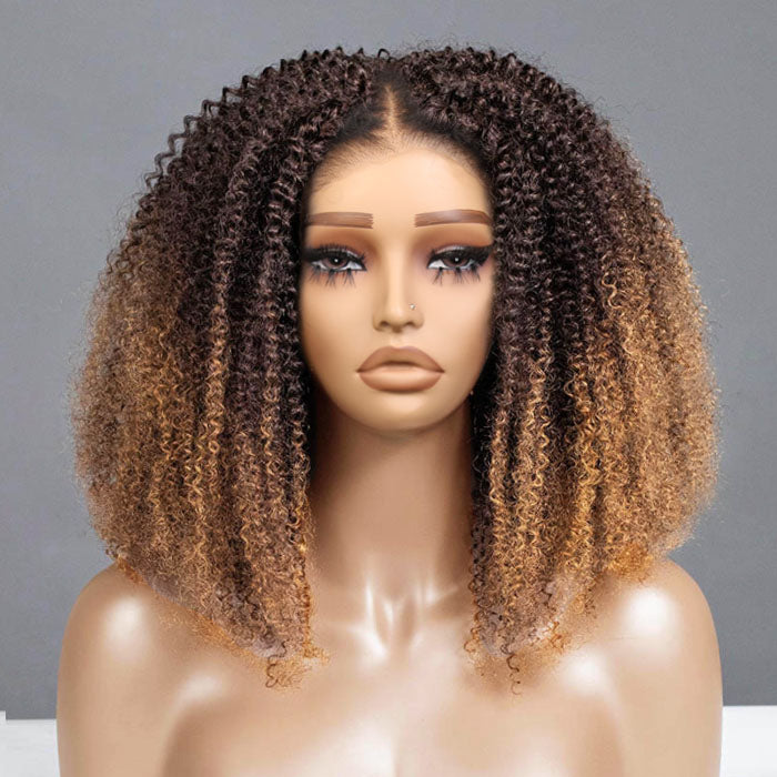4x4/7x5 Lace Golden Toffee Afro Curly Pre-Everything Glueless Wig
