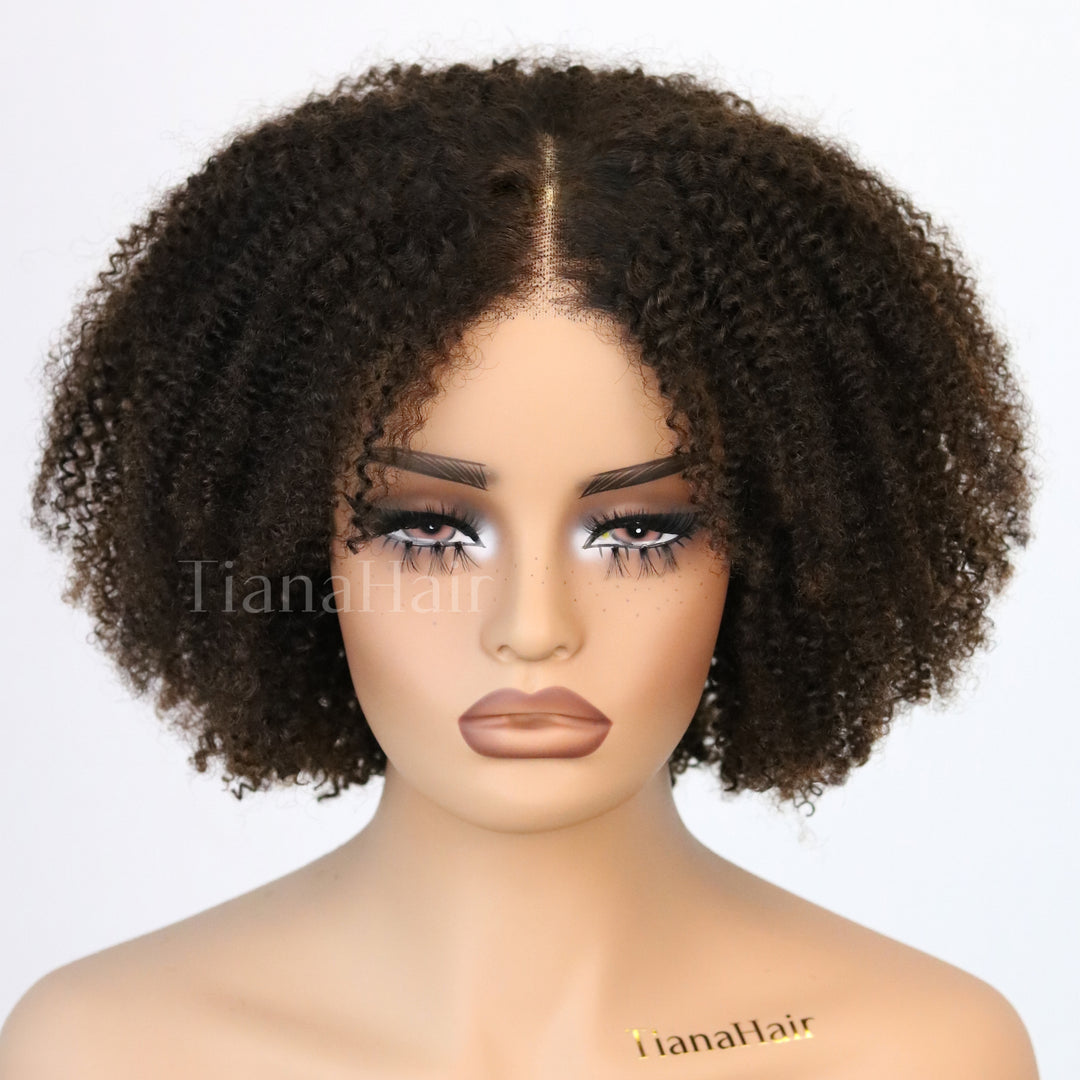 4x4 Lace Afro Curly Brown Sugar Layers Pre-Everyhthing Wear Go Glueless Bob Wig