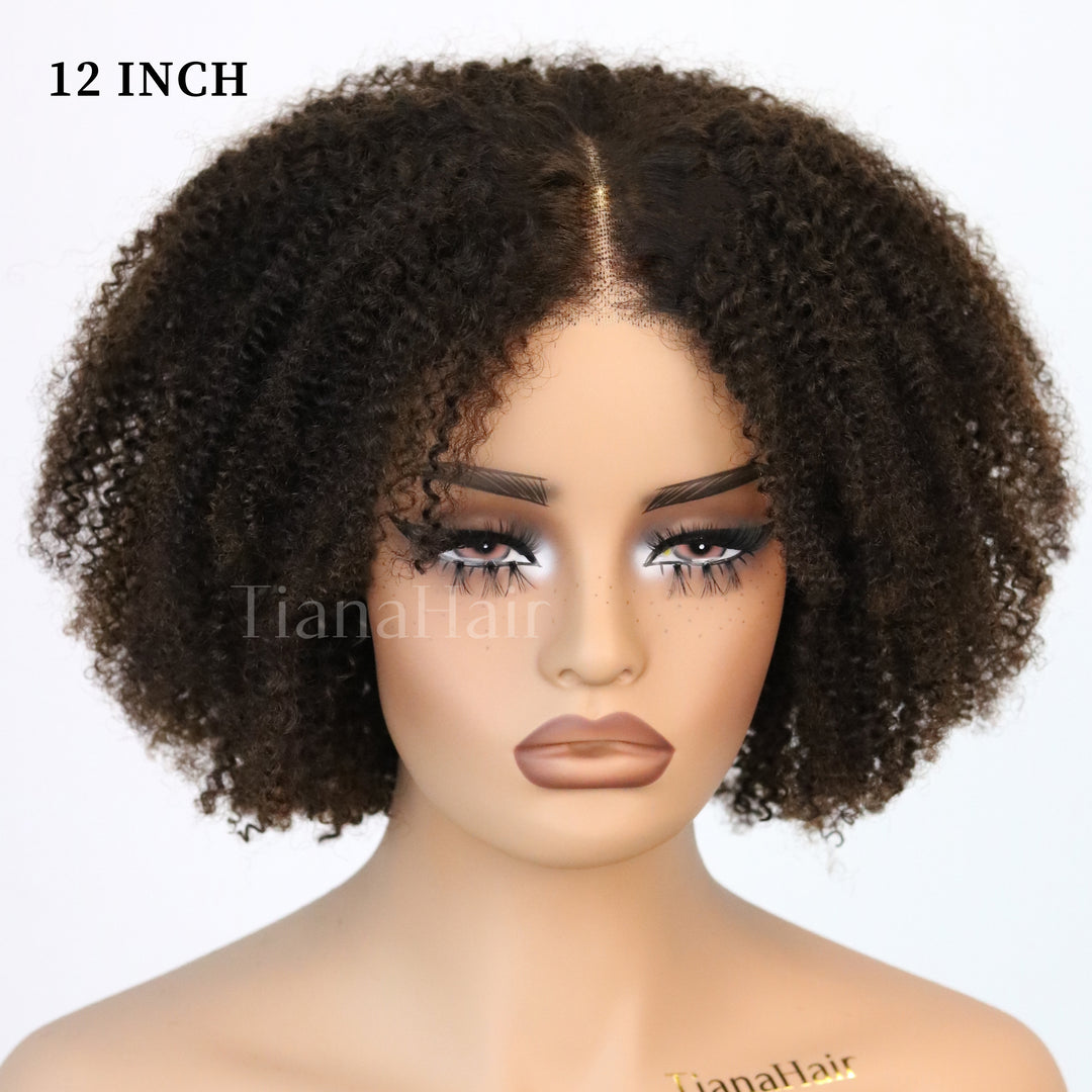 4x4 Lace Afro Curly Brown Sugar Layers Pre-Everyhthing Wear Go Glueless Bob Wig