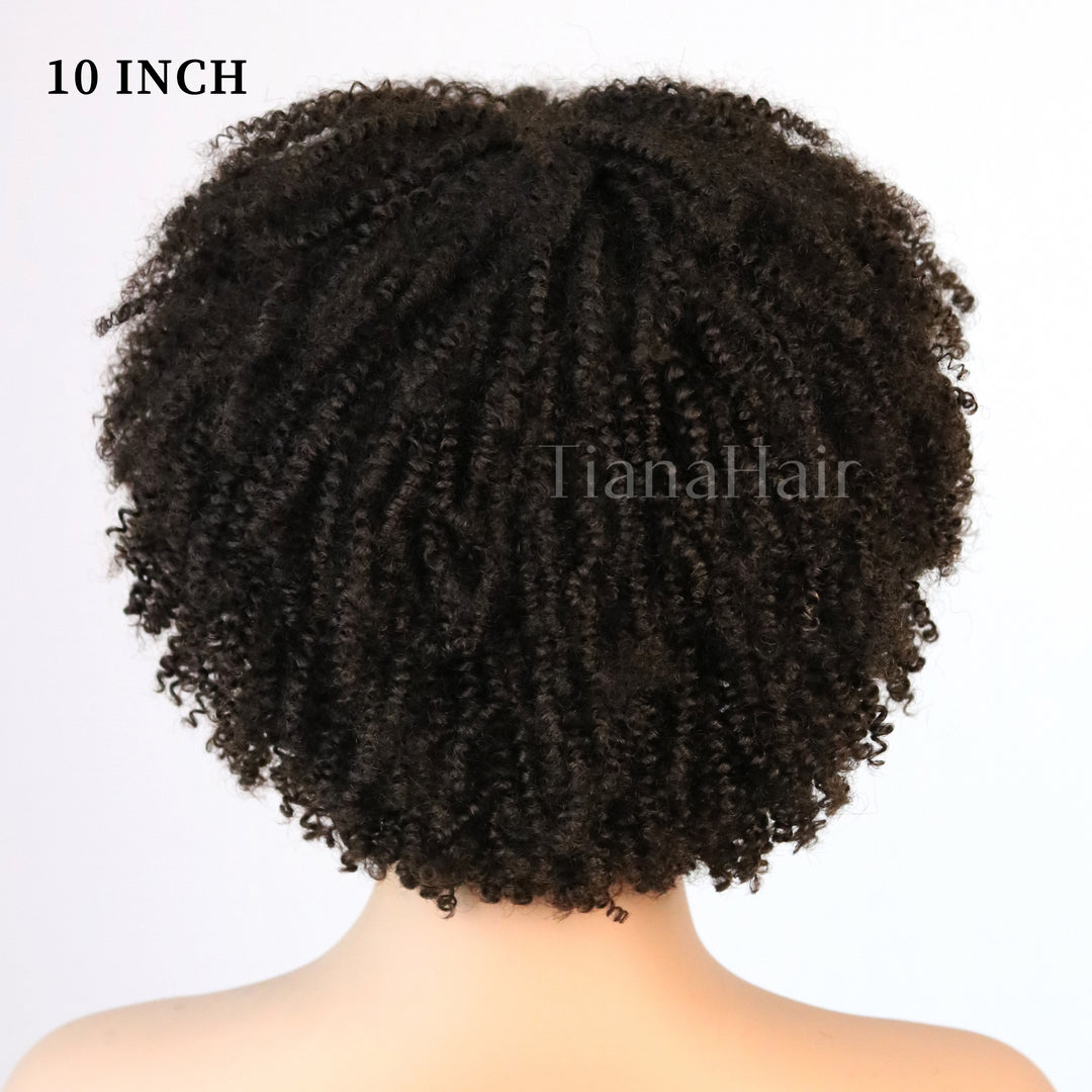 Perruque longue bouclée crépue sans colle sans dentelle 100 % cheveux humains