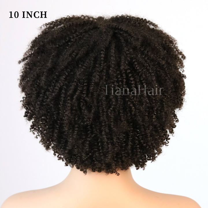 Perruque longue bouclée crépue sans colle sans dentelle 100 % cheveux humains