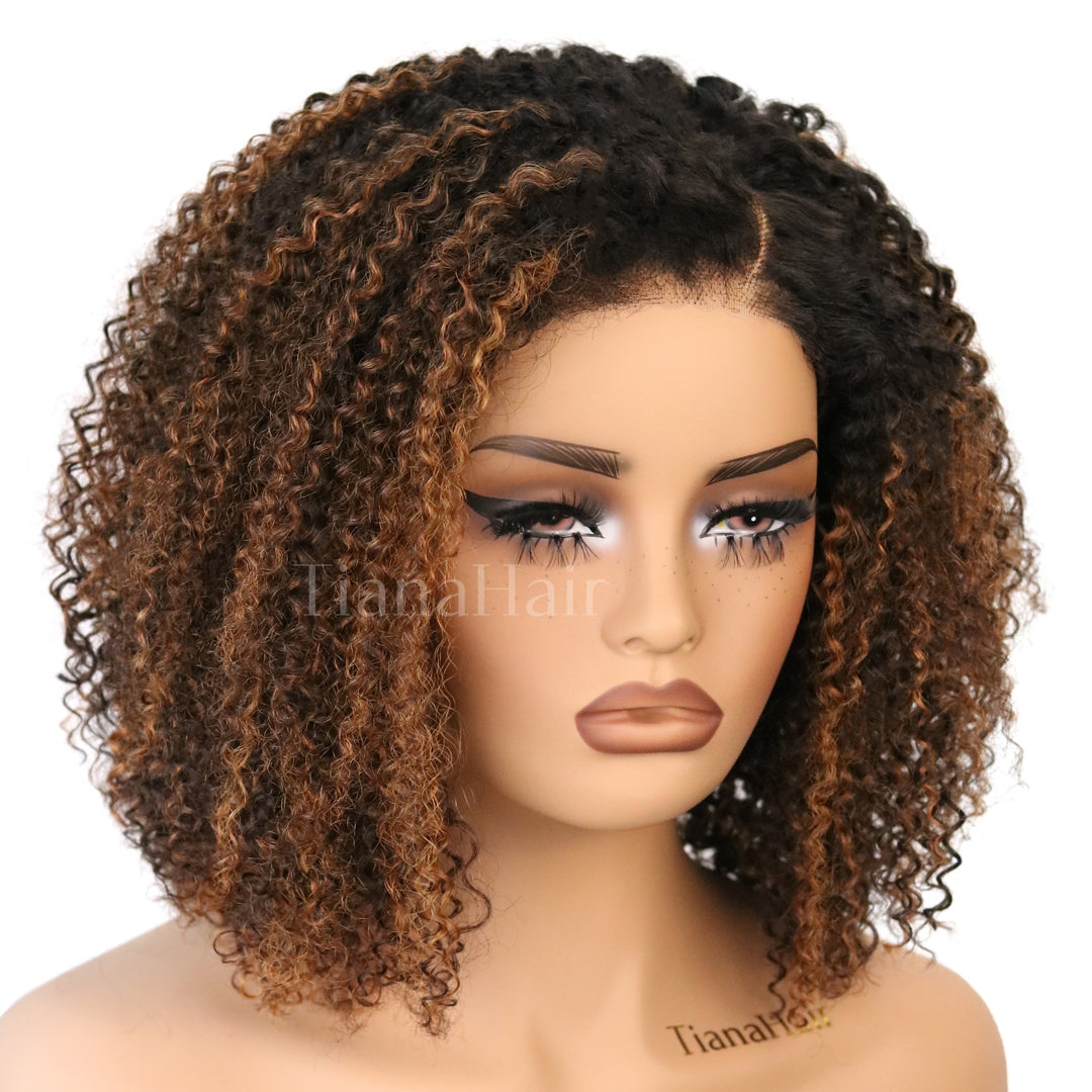 4x4/7x5 Lace Cocoa Breeze C Part Afro Curly Pre-Everything Glueless Wig