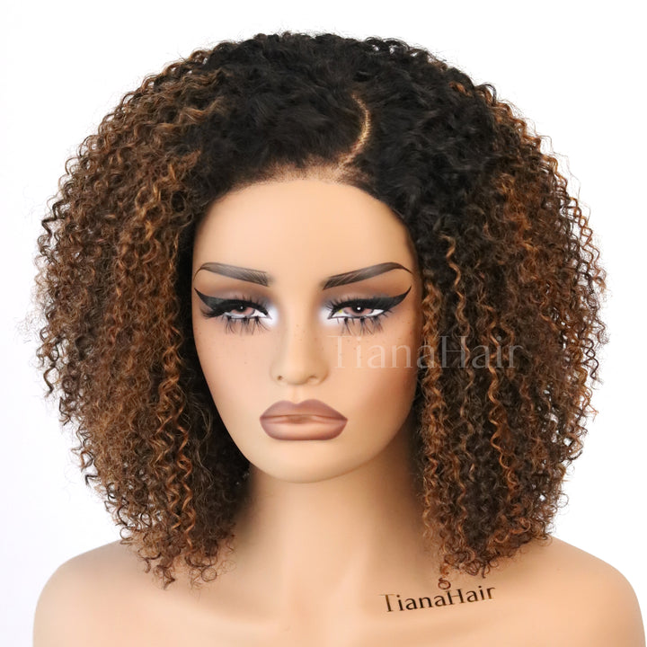 4x4/7x5 Lace Cocoa Breeze C Part Afro Curly Pre-Everything Glueless Wig
