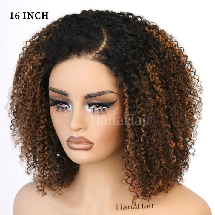 4x4/7x5 Lace Cocoa Breeze C Part Afro Curly Pre-Everything Glueless Wig