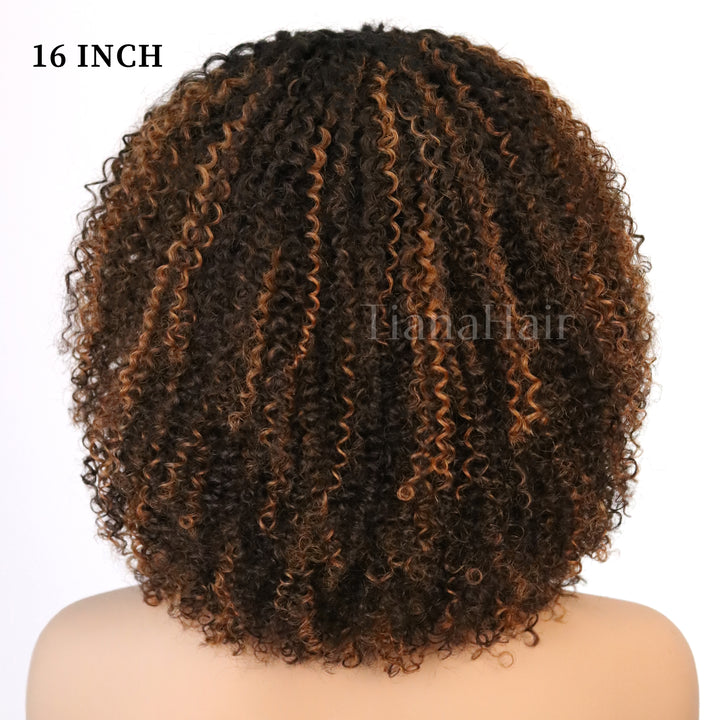 4x4/7x5 Lace Cocoa Breeze C Part Afro Curly Pre-Everything Glueless Wig