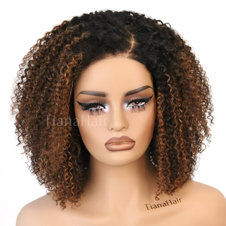4x4/7x5 Lace Cocoa Breeze C Part Afro Curly Pre-Everything Glueless Wig