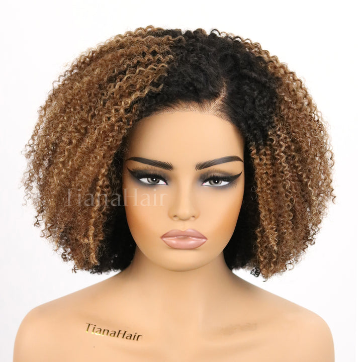 4x4/7x5 Cinnamon Pop Glueless Afro Curly C Part Wig Pre-Everyhthing Wear Go Glueless Wig