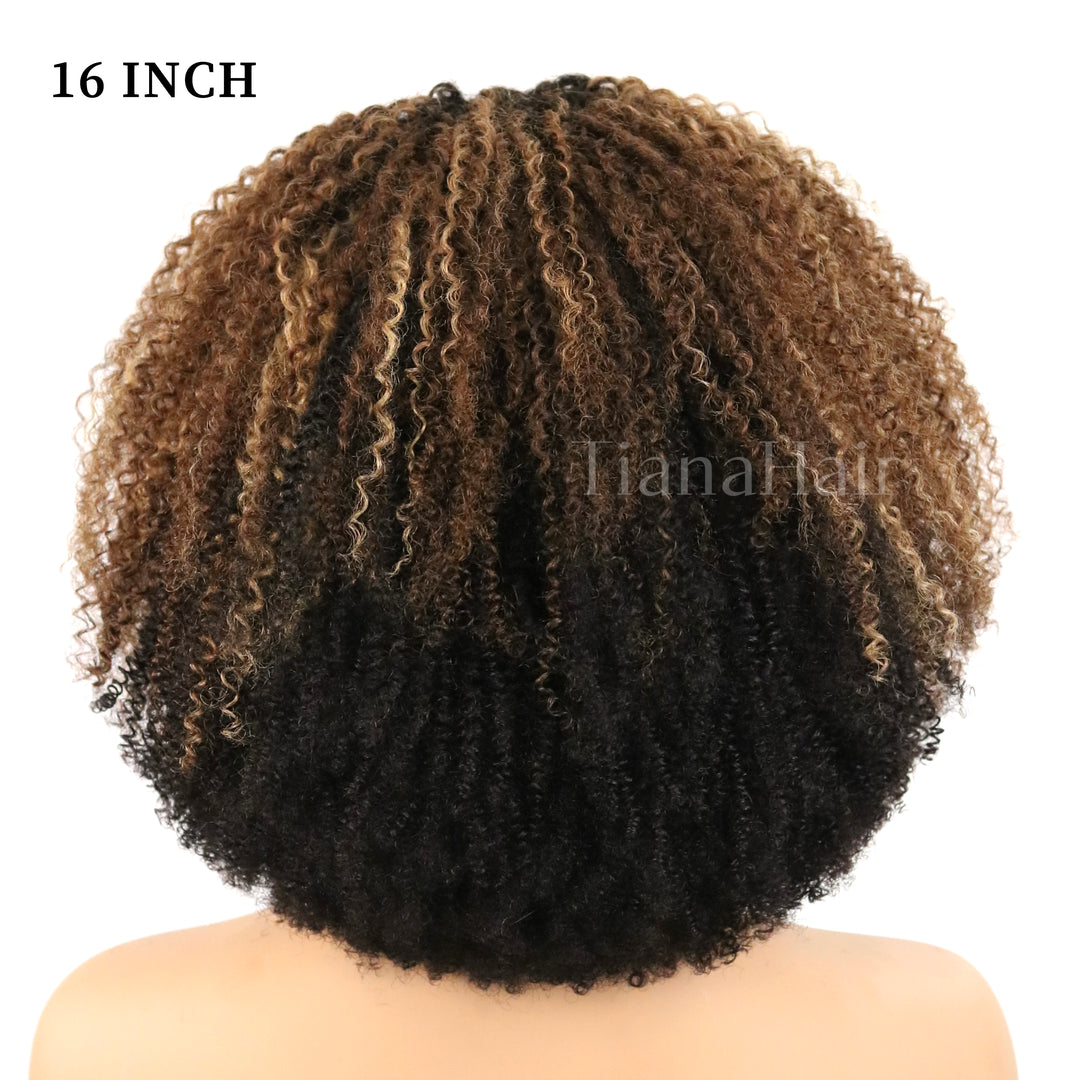 4x4/7x5 Cinnamon Pop Glueless Afro Curly C Part Wig Pre-Everyhthing Wear Go Glueless Wig