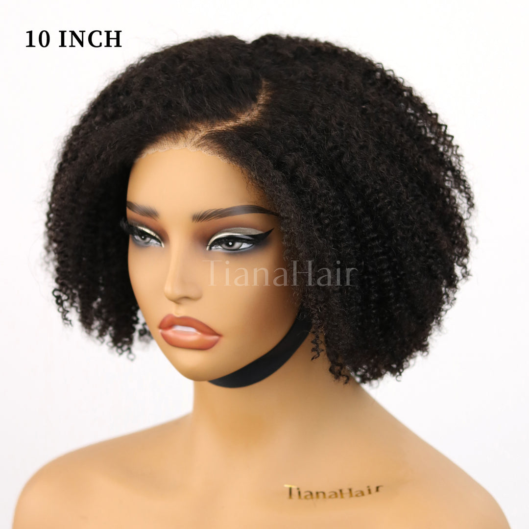 Afro Kinky Curly Black/Ombre Coffee Highlights 4x4 Pre-Everyhthing & Transparent Lace Wear Go Glueless Wig