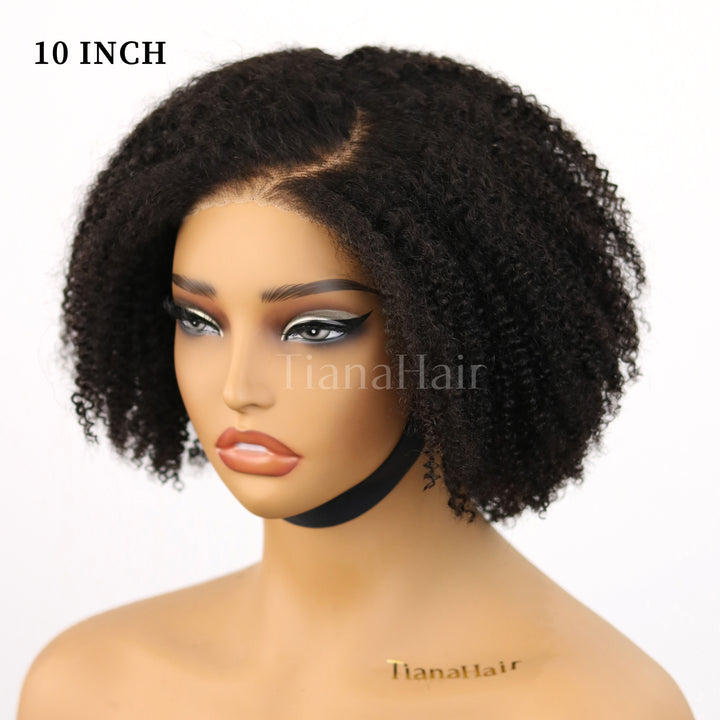 Afro Kinky Curly Black/Ombre Coffee Highlights 4x4 Pre-Everyhthing & Transparent Lace Wear Go Glueless Wig
