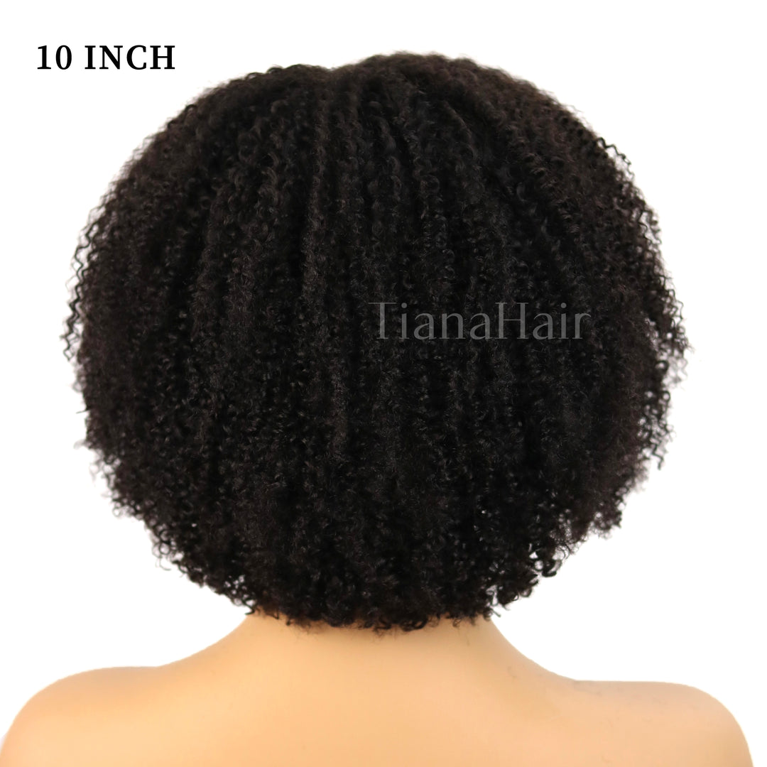 Afro Kinky Curly Black/Ombre Coffee Highlights 4x4 Pre-Everyhthing & Transparent Lace Wear Go Glueless Wig