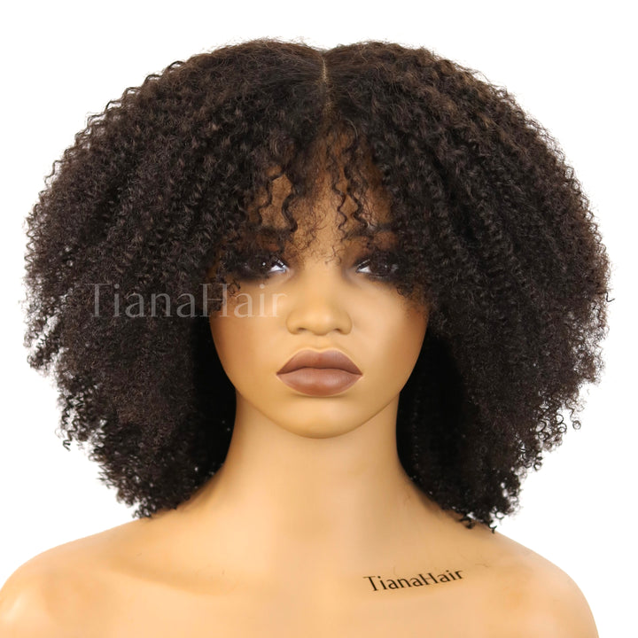 4x4/7x5 Lace Chestnut Muse Afro Coily Wig with Bangs Pre-Everything Wear Go Glueless Wig
