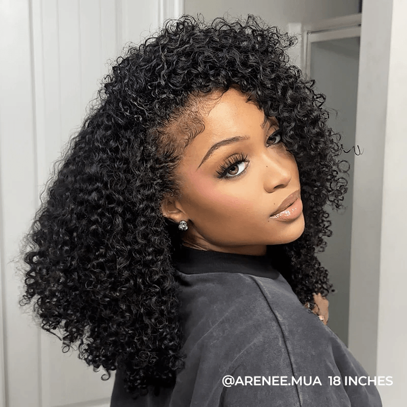 3 IN 1 HALF WIG Coily Curly Half Wig Seamless Flip Over Wig TianaHair
