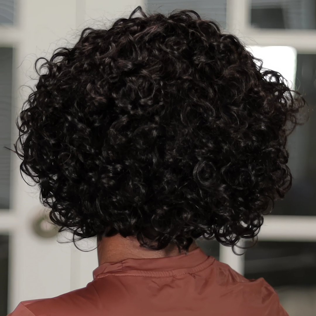 Wasserwelle, keine Spitze, keine Kleber, kurze Bob-Perücke mit Pony