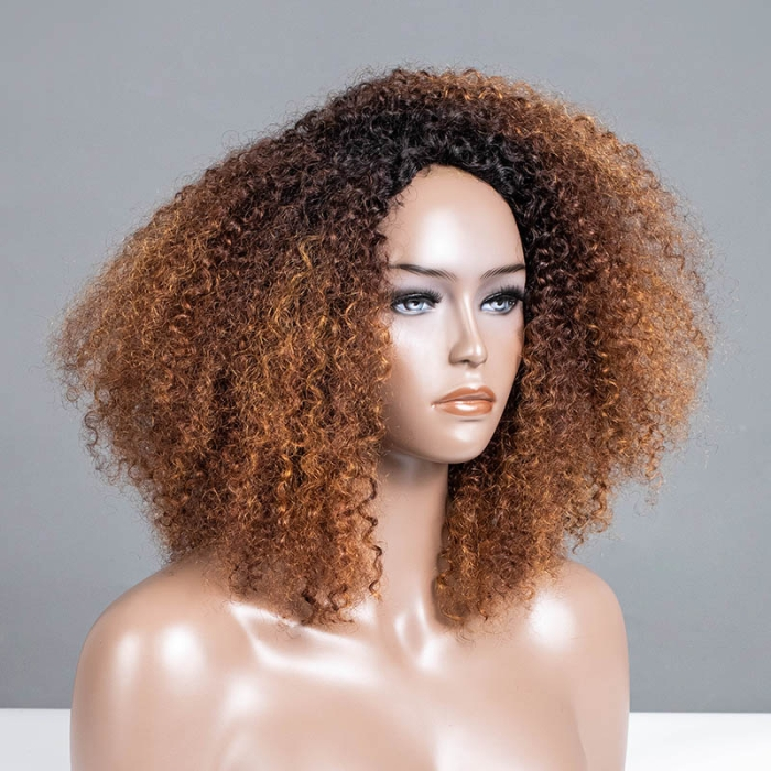 3 IN 1 HALF WIG Amber Flow Curly Side Part Pre-Styled Half Wig Flip Over Draw-strings Wig