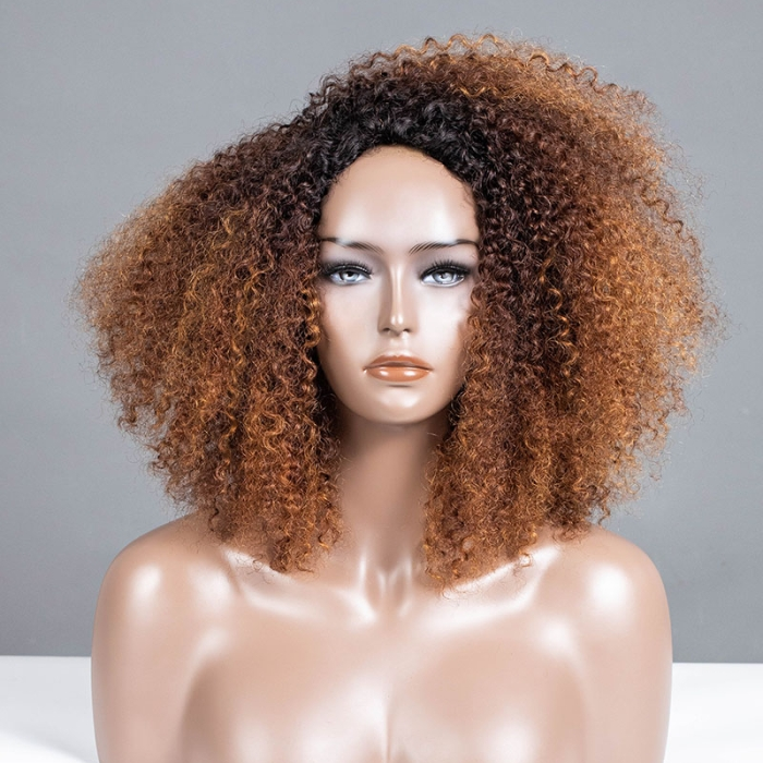 3 IN 1 HALF WIG Amber Flow Curly Side Part Pre-Styled Half Wig Flip Over Draw-strings Wig