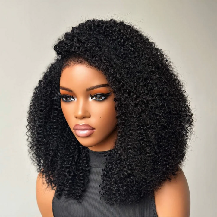 4x4/7x5 Lace Afro Coily With 4C Kinky Edges Glueless Wig