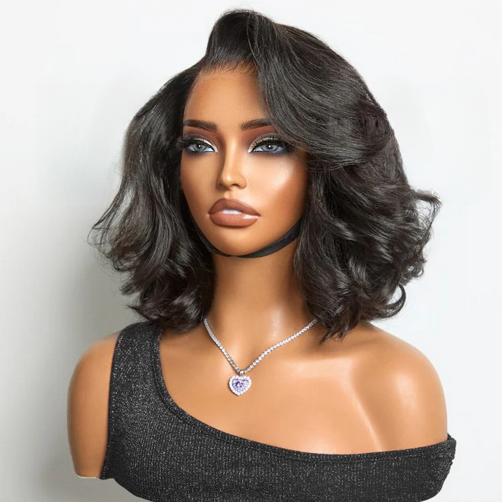 Pre-Max 13x4 Frontal Lace Loose Body Wave Short Bob Glueless Wig 100% Human Hair
