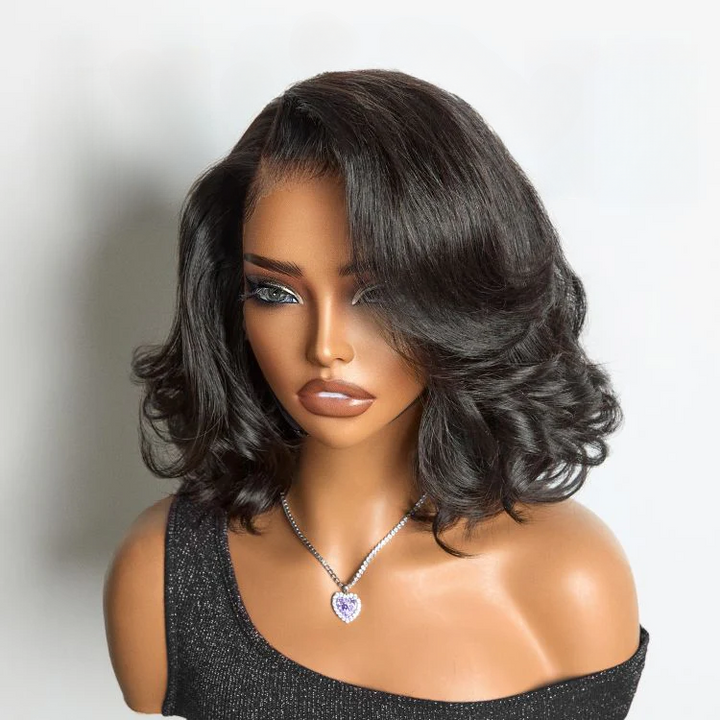 Pre-Max 13x4 Frontal Lace Loose Body Wave Short Bob Glueless Wig 100% Human Hair