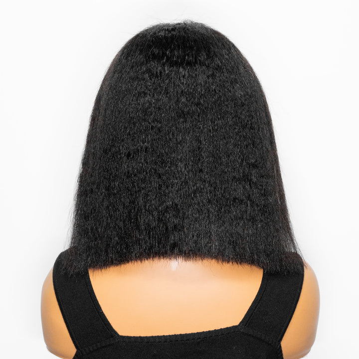 FlexCap Wear & Go Kinky Straight 7x5 Pre-Everything & Transparent Lace Flexi-Fit Invisi Drawstring Cap Glueless Wig