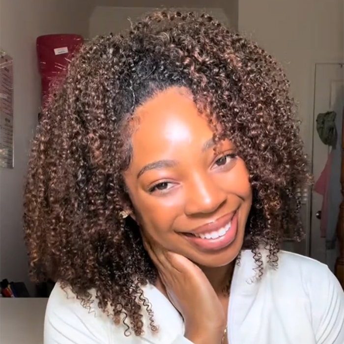 4x4/7x5 Lace Cocoa Spice Layered Cut Afro Curly Pre-Everything Glueless Wig