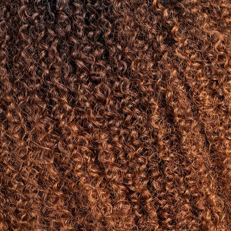 Afro Kinky Curly Ombre Brown 4x4/7x5 Pre-Everyhthing & Transparent Lace Wear Go Glueless Wig