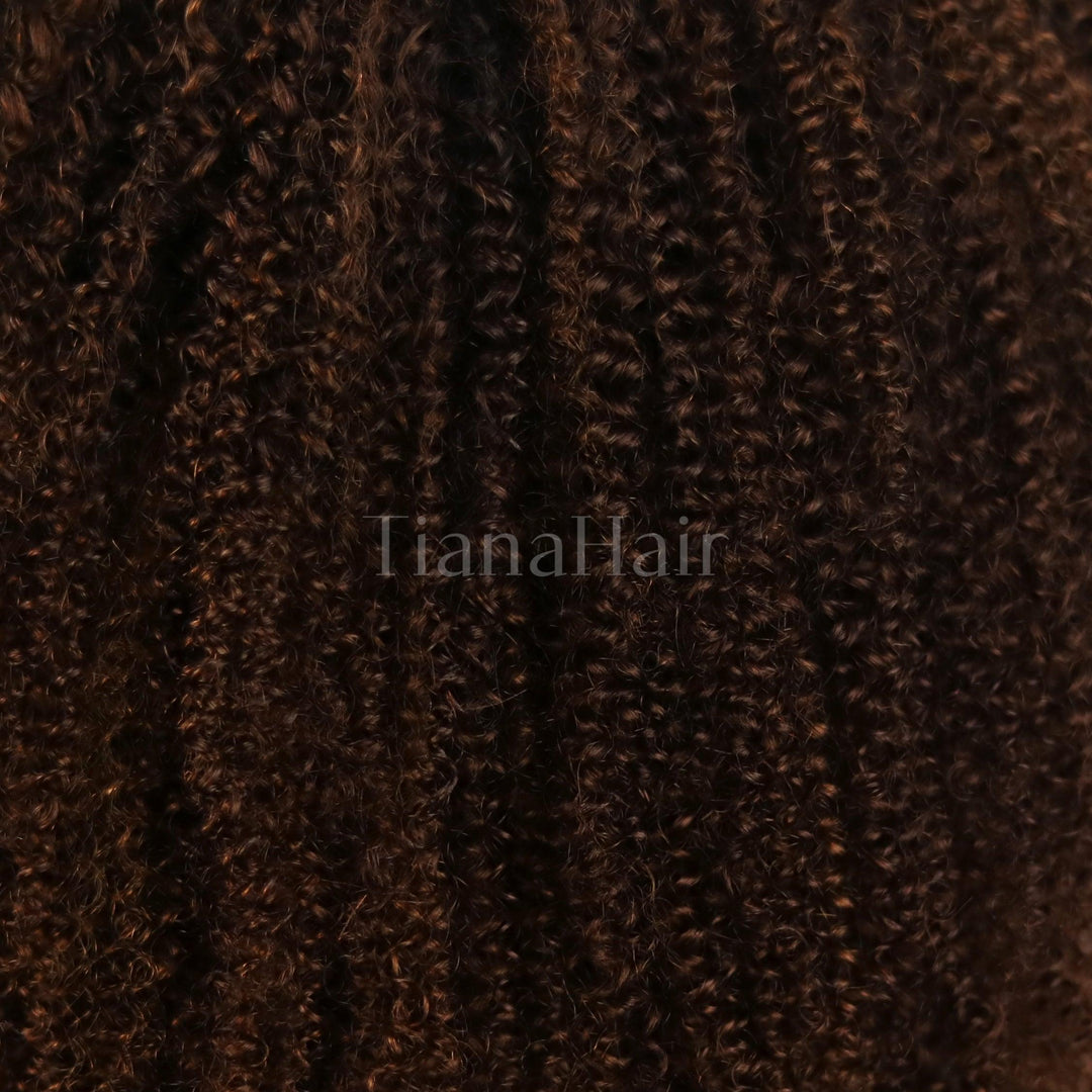 Afro Kinky Curly Ombre Chocolate 6x4 Pre-Everyhthing & Transparent Lace Wear Go Glueless Wig TianaHair