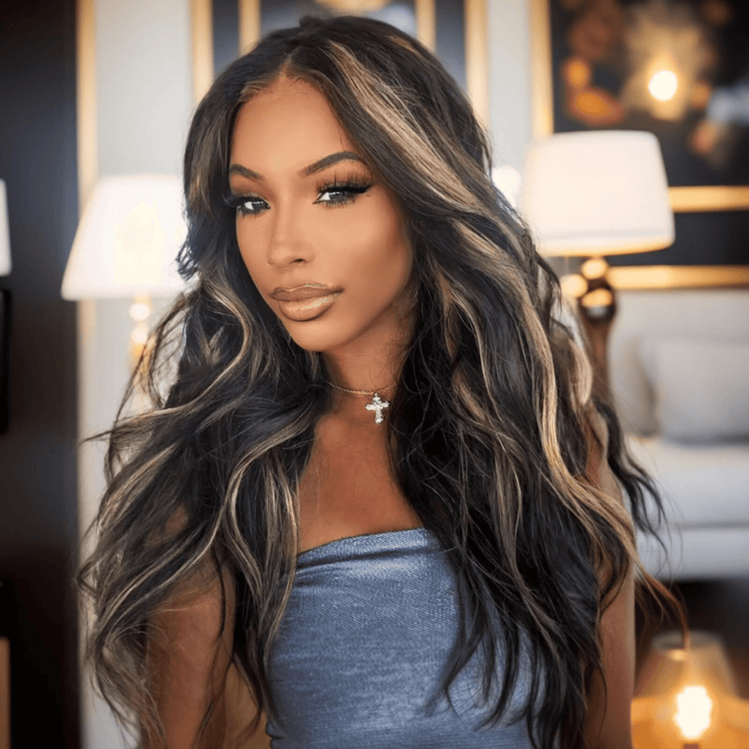 Blonde Highlights Body Wave Pre-Max 13x4 Lace Wear Go Glueless Wig TianaHair