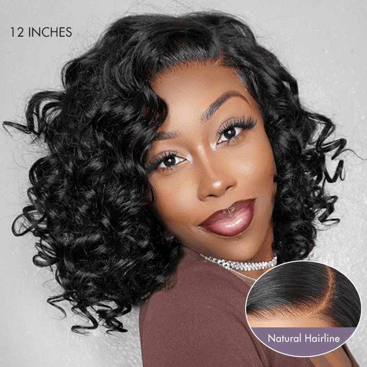Bouncy Left C Part 6x4 Lace Natural Black Loose Wave Wear Go Glueless Wig TianaHair