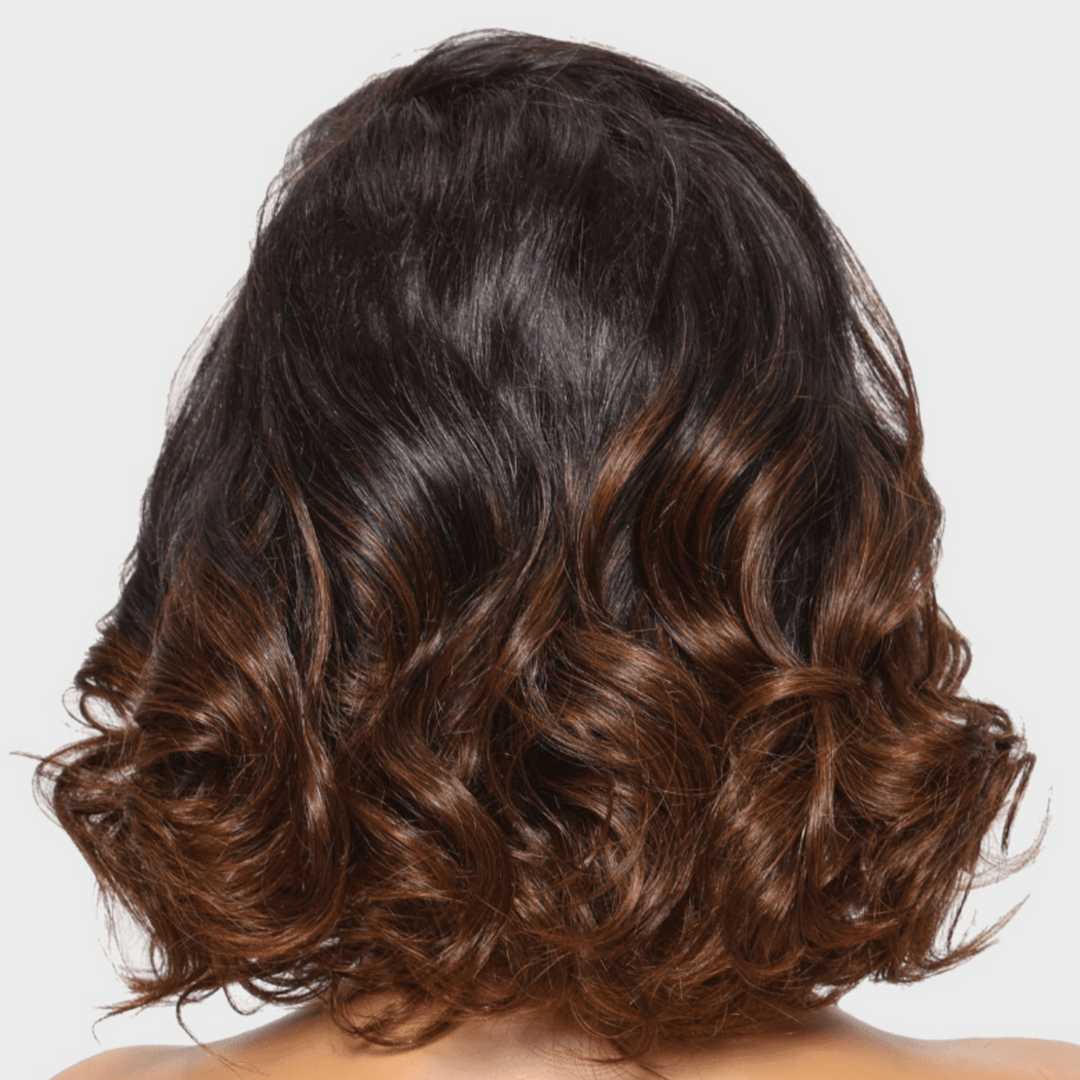 Chestnut Brown Ombre 7x5 Pre-Cut Lace Spiral Curly Glueless Pre Everything Wig TianaHair