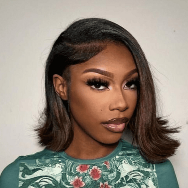 Chestnut Brown Ombre 7x5 Pre-Cut Lace Spiral Curly Glueless Pre Everything Wig TianaHair