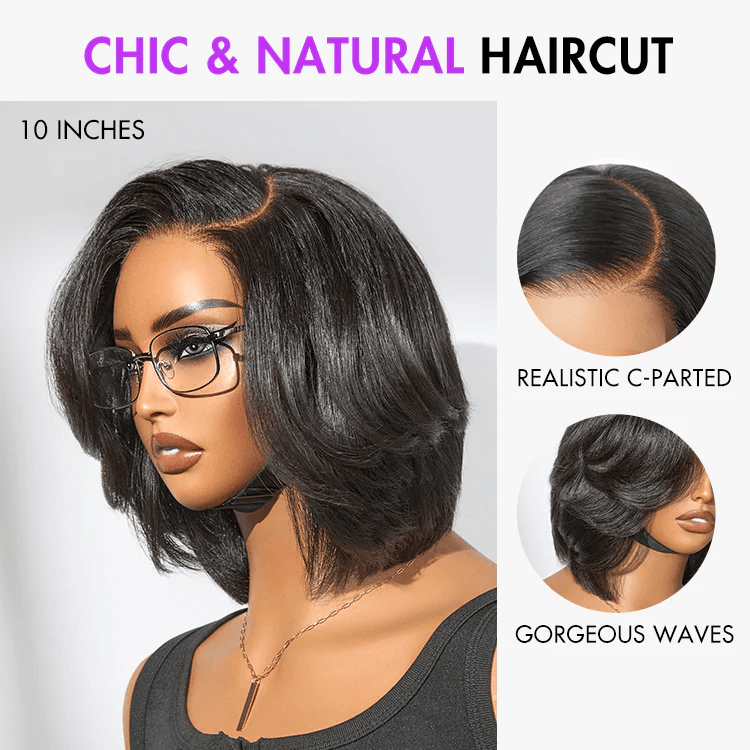 Chic & Natural Layered Bob Wig Pre-Cut 4x4 Lace Glueless Wig Human Hair TianaHair