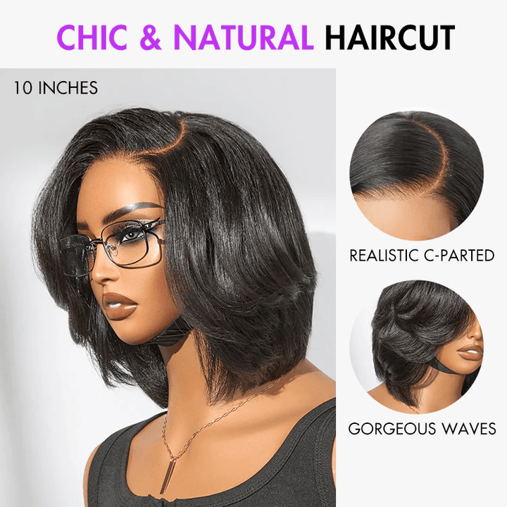 Chic & Natural Layered Bob Wig Pre-Cut 4x4 Lace Glueless Wig Human Hair TianaHair