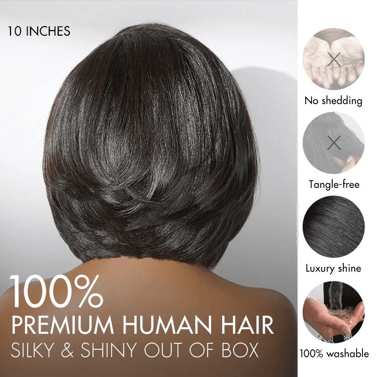 Chic & Natural Layered Bob Wig Pre-Cut 4x4 Lace Glueless Wig Human Hair TianaHair