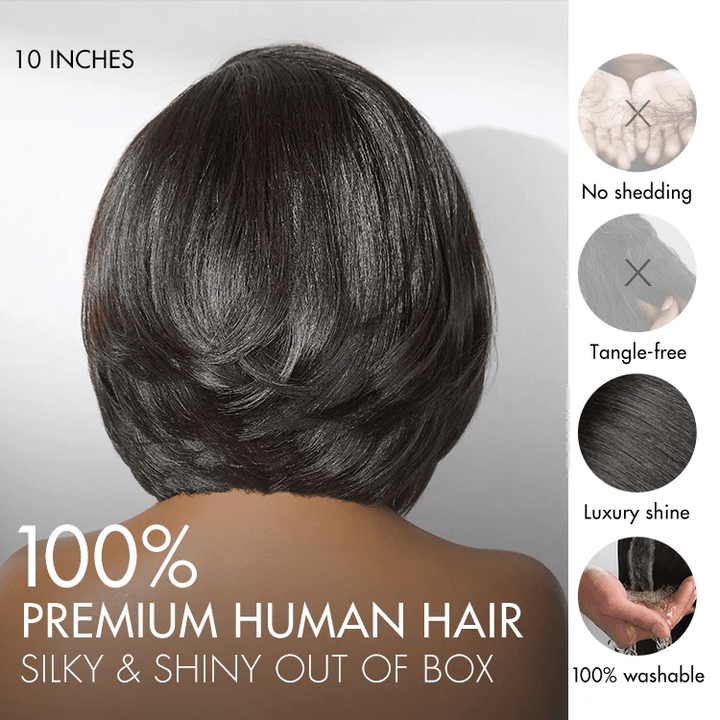 Chic & Natural Layered Bob Wig Pre-Cut 4x4 Lace Glueless Wig Human Hair TianaHair