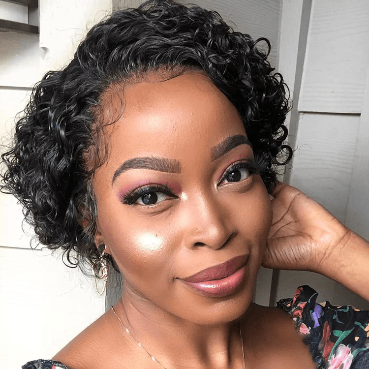 【Clearance Sale】Short Curly Pixie Cut 13x1 Lace 6 Inch Wig 100% Human Hair TianaHair