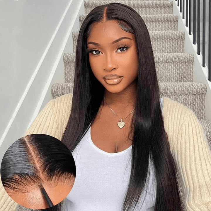 【Clearance Sale】Silky Straight 6x4 Wear Go Glueless Transparent Lace Wig With Pre-everything 100% Human Hair TianaHair